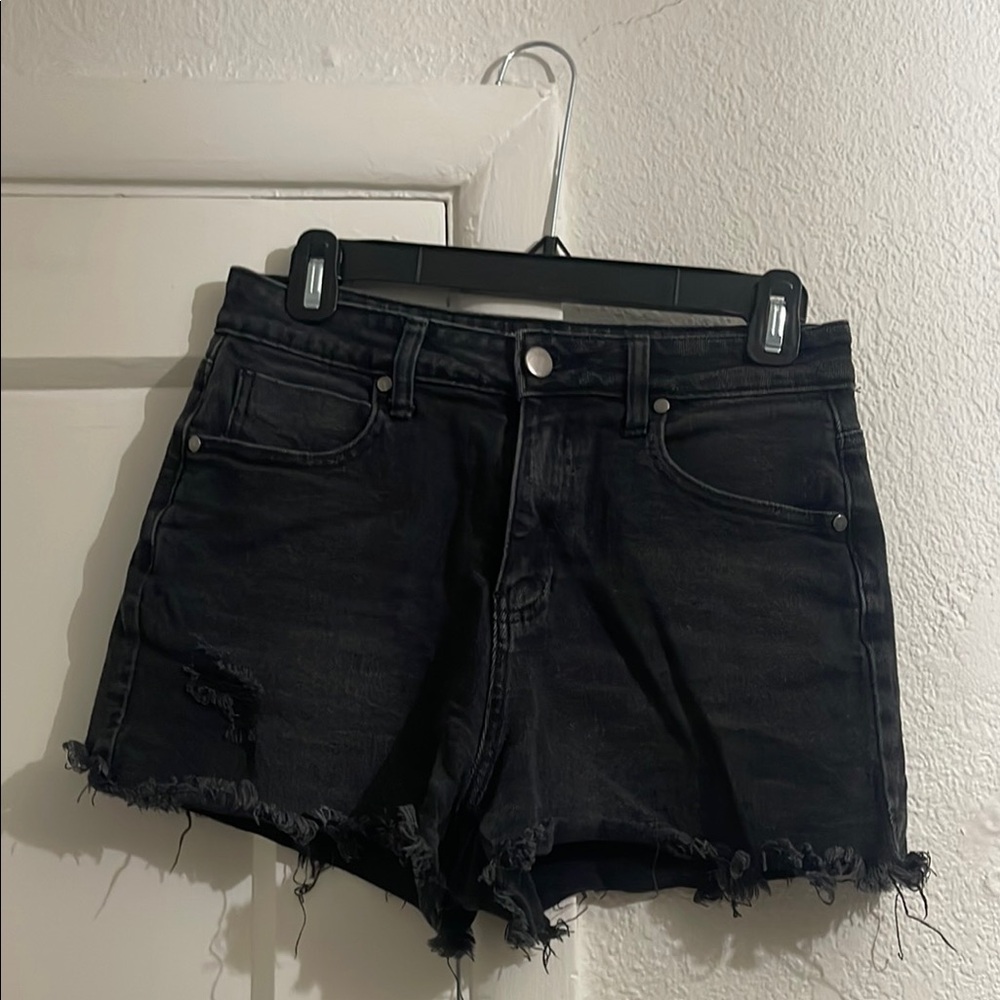 Black denim shorts